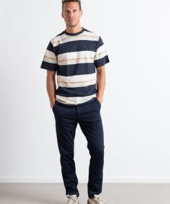 T-Shirts Clean Cut Copenhagen | Bradley Cotton T-Shirt - Dark Navy Stripes