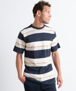 T-Shirts Clean Cut Copenhagen | Bradley Cotton T-Shirt - Dark Navy Stripes