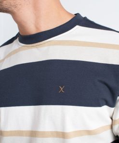 T-Shirts Clean Cut Copenhagen | Bradley Cotton T-Shirt - Dark Navy Stripes