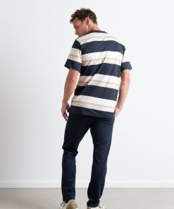 T-Shirts Clean Cut Copenhagen | Bradley Cotton T-Shirt - Dark Navy Stripes