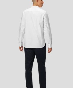 Skjorter & Overskjorter Clean Cut Copenhagen | Oxford Mandarin Collar Stretch Shirt - Hvid