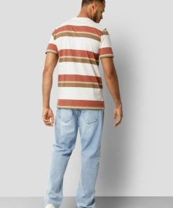 T-Shirts Clean Cut Copenhagen | Bradley Cotton T-Shirt - Ecru/Rusty Red