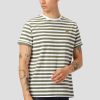 T-Shirts Clean Cut Copenhagen | Basic Organic Stribet T-Shirt - Bottle Gron