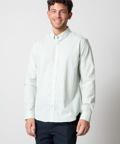 Skjorter & Overskjorter Clean Cut Copenhagen | Oxford Stretch Shirt - Minty Green Melange