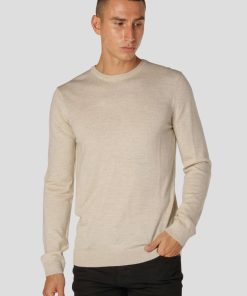 Strik Clean Cut Copenhagen | Merino Wool Knitted Jumper - Ecru Melange