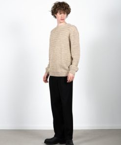 Strik Clean Cut Copenhagen | Aksel Knit Crew Neck - Ecru Melange