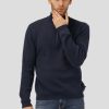 Strik Clean Cut Copenhagen | Mario Half Zip Knit - Mork Navy