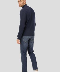 Strik Clean Cut Copenhagen | Mario Half Zip Knit - Mork Navy