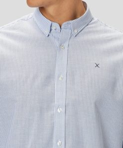 Skjorter & Overskjorter Clean Cut Copenhagen | Oxford Striped Stretch Shirt - Lysebla