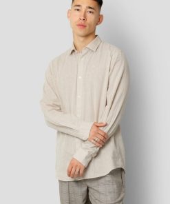 Skjorter Clean Cut Copenhagen | Jamie Cotton/Linen Shirt - Sand Melange