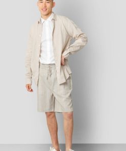 Skjorter Clean Cut Copenhagen | Jamie Cotton/Linen Shirt - Sand Melange