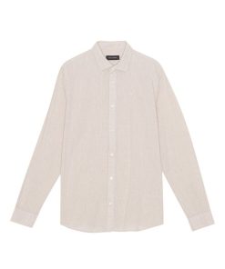 Skjorter Clean Cut Copenhagen | Jamie Cotton/Linen Shirt - Sand Melange