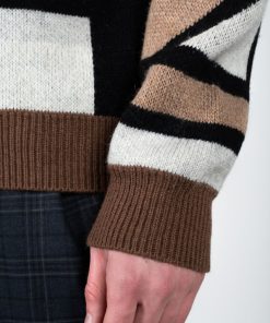 Strik Clean Cut Copenhagen | Jones Graphic Knitted Jumper - Brown Mix