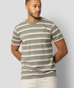 T-Shirts Clean Cut Copenhagen | Grant Striped T-Shirt - Dusty Green Stripes