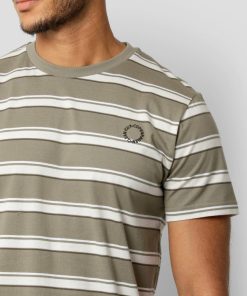 T-Shirts Clean Cut Copenhagen | Grant Striped T-Shirt - Dusty Green Stripes