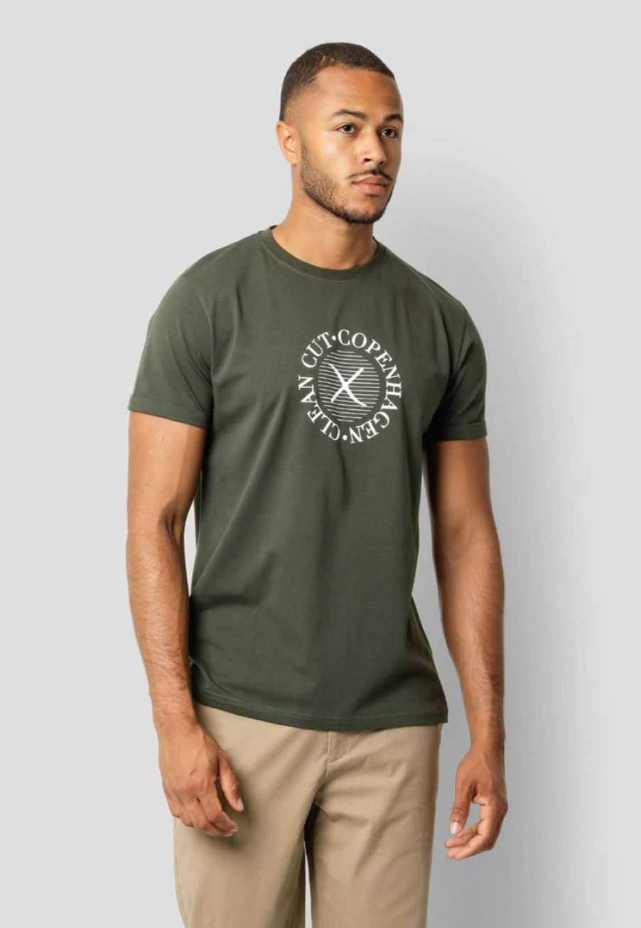 T-Shirts Clean Cut Copenhagen | Tanner Printed T-Shirt - Morke Gron