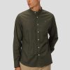 Skjorter Clean Cut Copenhagen | Oxford Mandarin Collar Stretch Shirt - Army