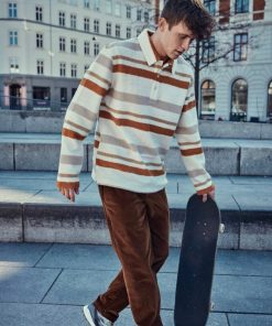 Strik Clean Cut Copenhagen | Max Striped Polo - Ecru Strib