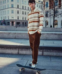 Strik Clean Cut Copenhagen | Max Striped Polo - Ecru Strib