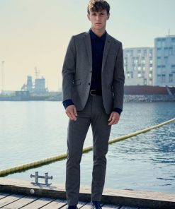 Blazere Clean Cut Copenhagen | Milano Jersey Stretch Blazer - Morkegra Mix