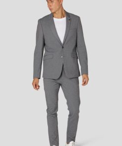 Blazere Clean Cut Copenhagen | Milano Jersey Stretch Blazer - Morkegra Mix