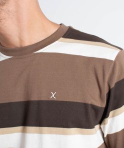 T-Shirts Clean Cut Copenhagen | Bradley Cotton T-Shirt - Brown Stripes