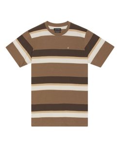 T-Shirts Clean Cut Copenhagen | Bradley Cotton T-Shirt - Brown Stripes