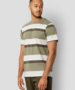 T-Shirts Clean Cut Copenhagen | Bradley Cotton T-Shirt - Dusty Green/Ecru