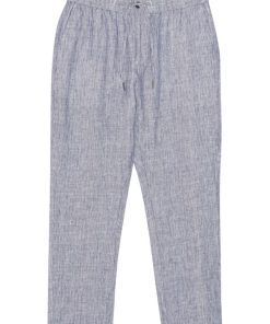 Bukser Clean Cut Copenhagen | Andreas Barcelona Cotton/Linen Pants - Navy / Ecru