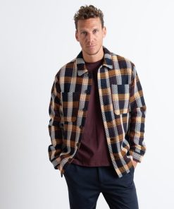 Skjorter & Overskjorter Clean Cut Copenhagen | Antonie Checked Overshirt - Rust Orange Check