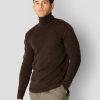 Strik Clean Cut Copenhagen | Merino Wool Knitted Rollneck - Brun Melange