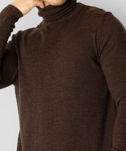 Strik Clean Cut Copenhagen | Merino Wool Knitted Rollneck - Brun Melange