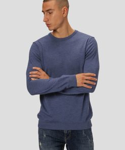 Strik Clean Cut Copenhagen | Merino Wool Knitted Jumper - Bla Melange